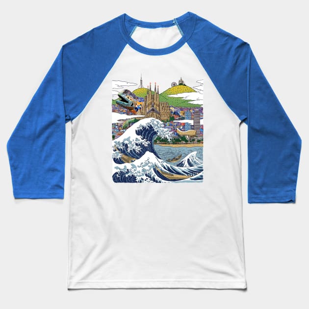 The great wave of Barcelona Baseball T-Shirt by albertocubatas